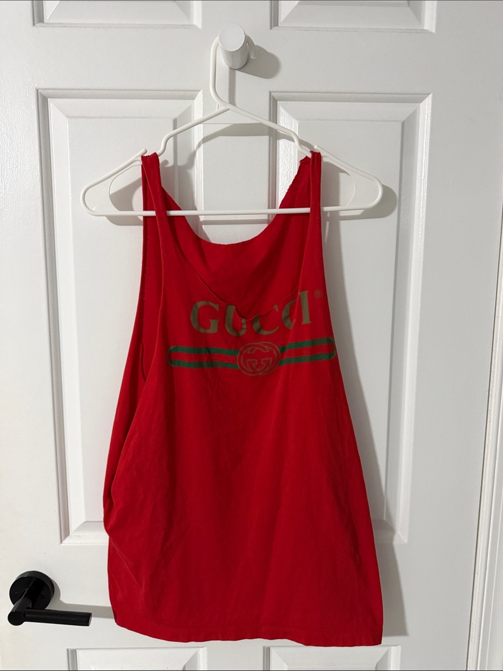 Women’s Oversized Red Gucci Tank Top - Small